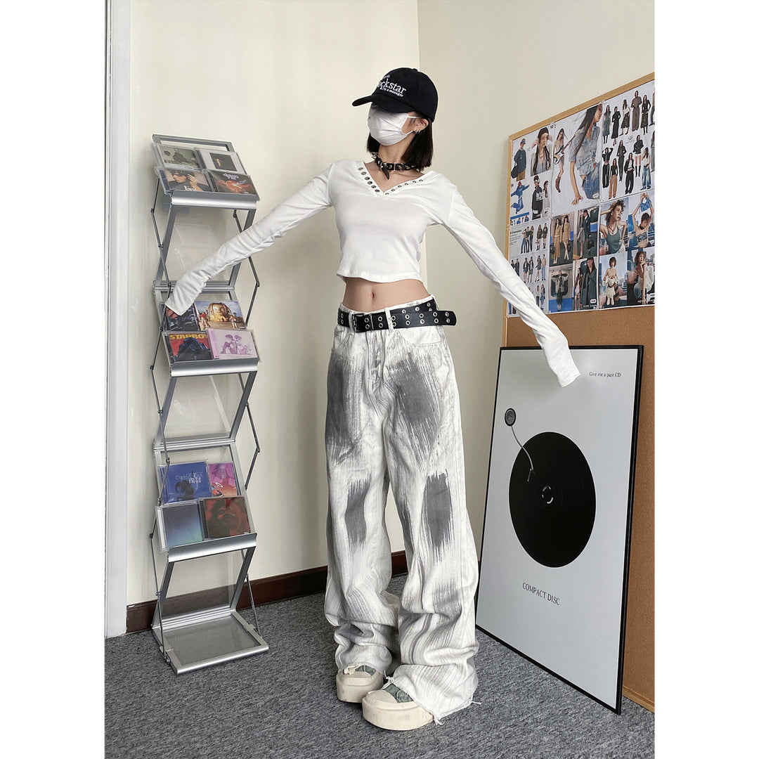 Straight wide-leg jeans