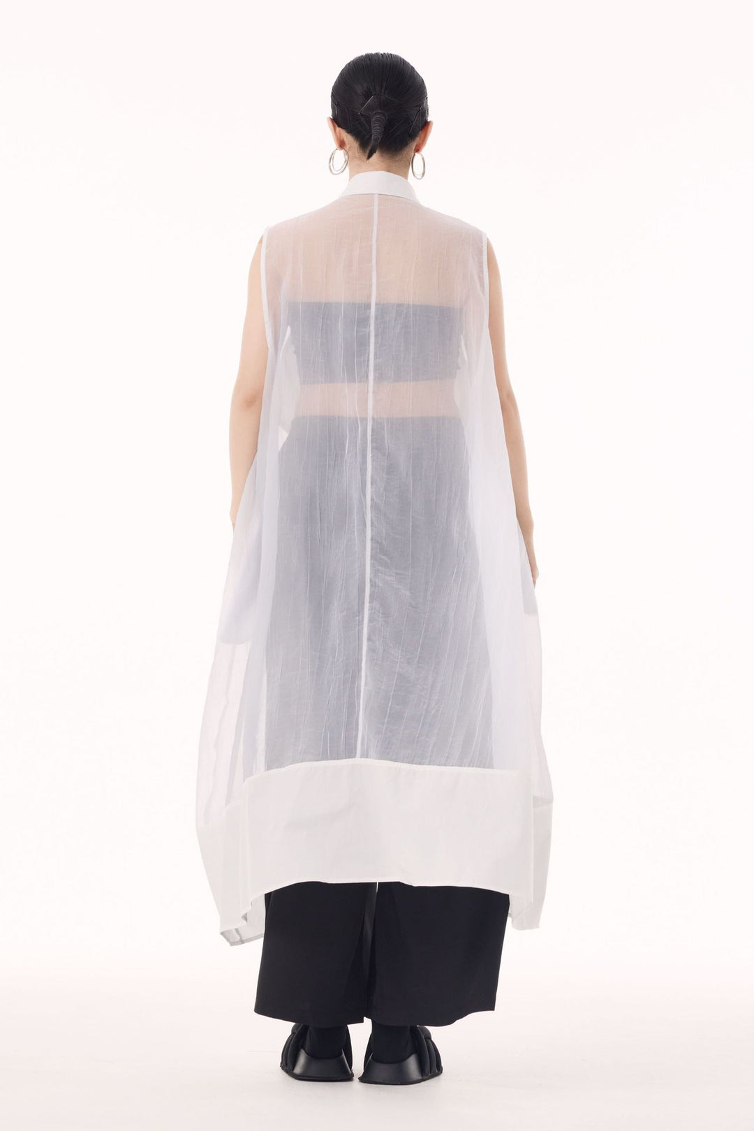 Sheer sleeveless vest dress