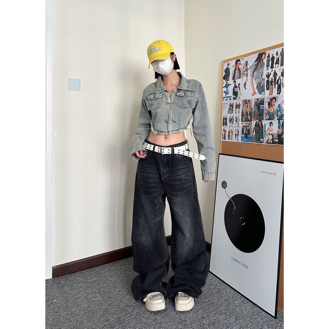 Straight wide-leg jeans