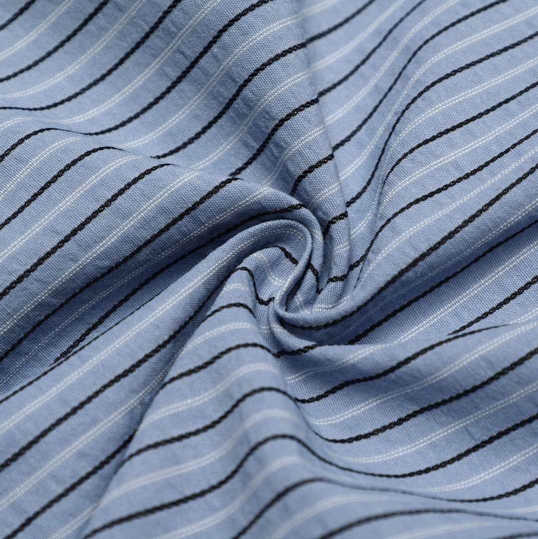 Embroidered Stripe Long Sleeve Shirt