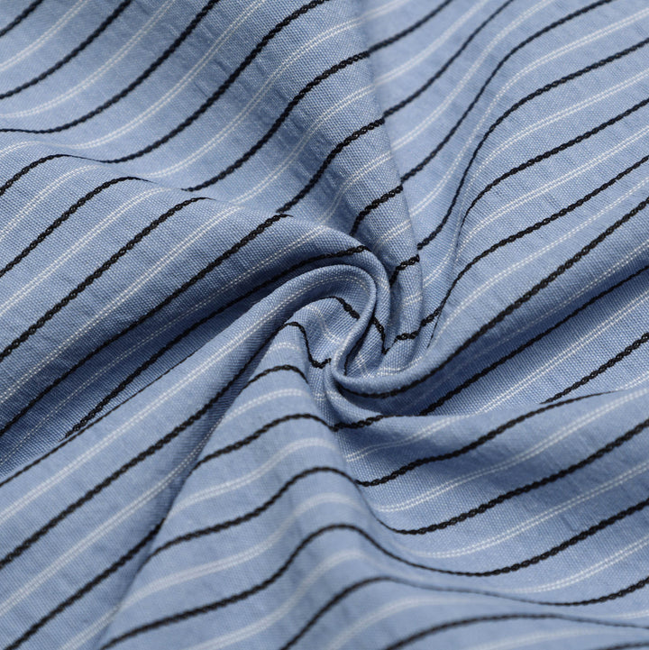 Embroidered Stripe Long Sleeve Shirt