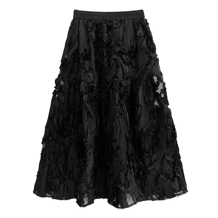 Three-dimensional pattern western a-shaped skirt