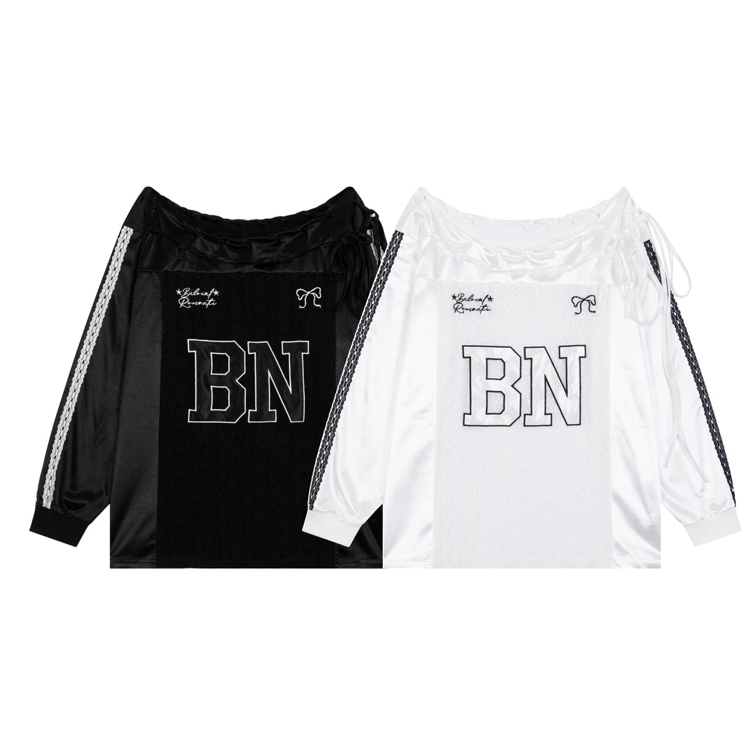 Lace Ribbon Logo Long Sleeve T-shirt