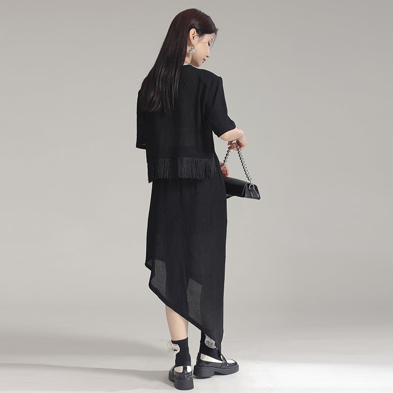 Tassel Round Neck Knitted Tops