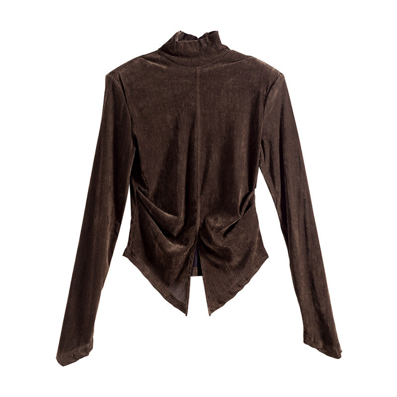 High Neck Velor Compact Pullover