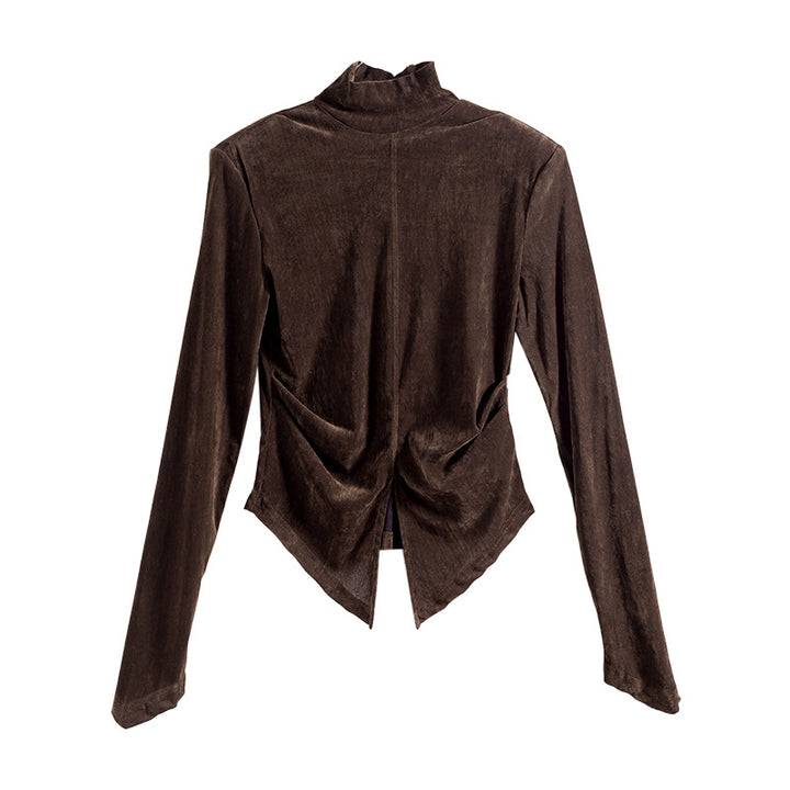 High Neck Velor Compact Pullover