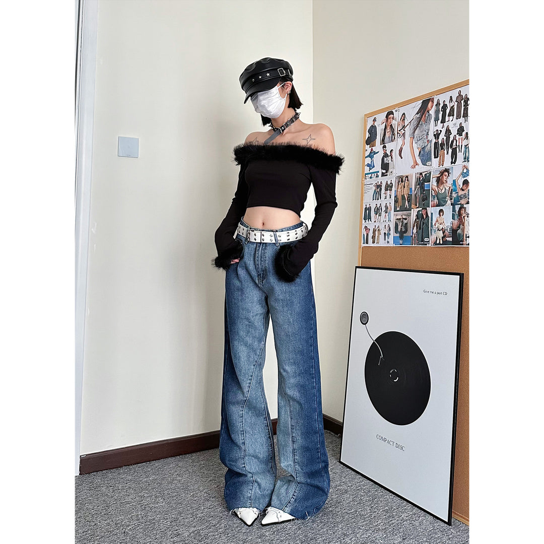 Leg length straight jeans