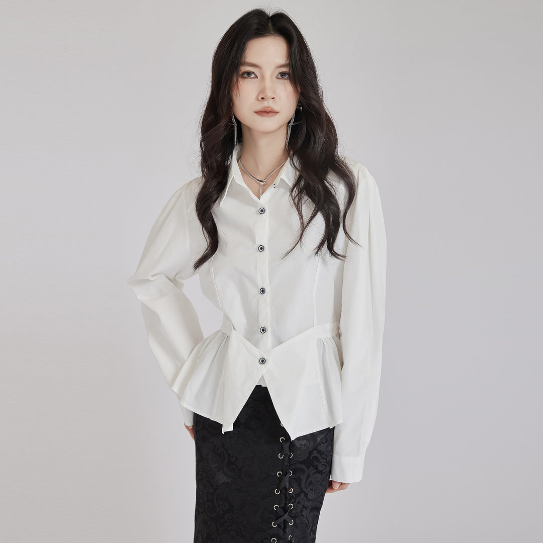 Waist Line Flare Short Shirt