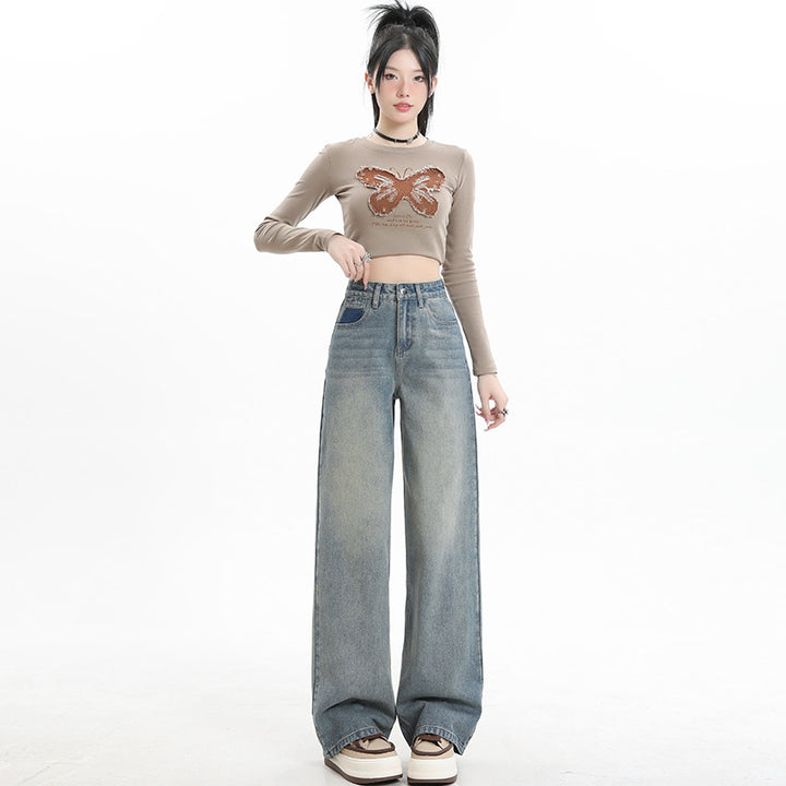 Straight wide-leg jeans