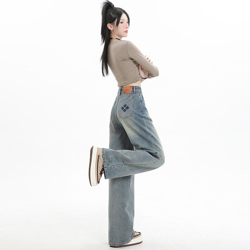 Straight wide-leg jeans