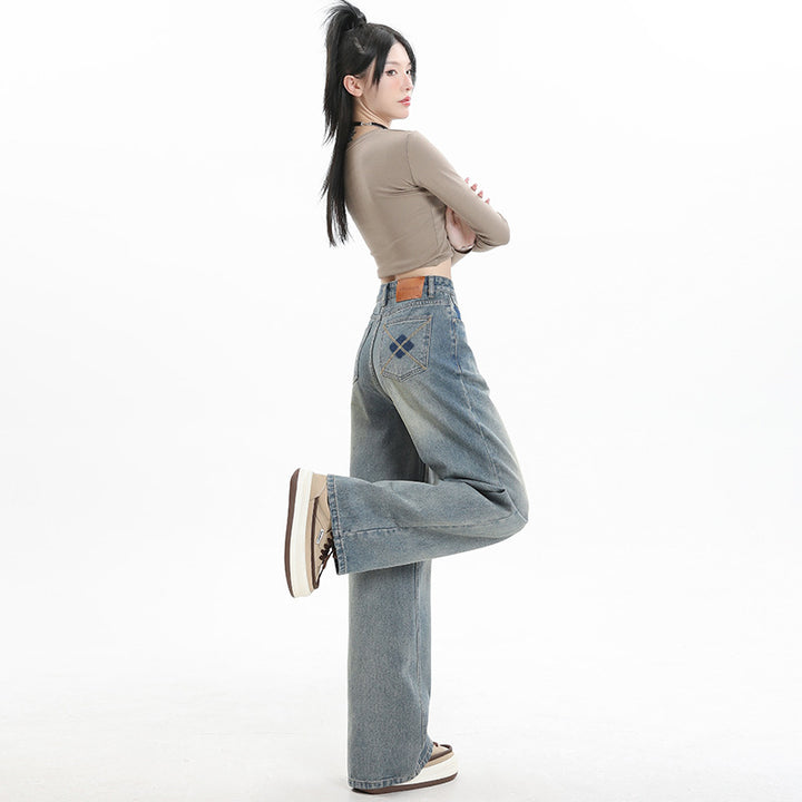 Straight wide-leg jeans