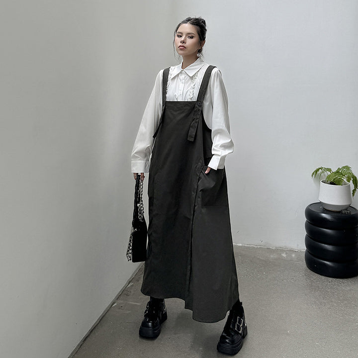 Workwear strap long dress