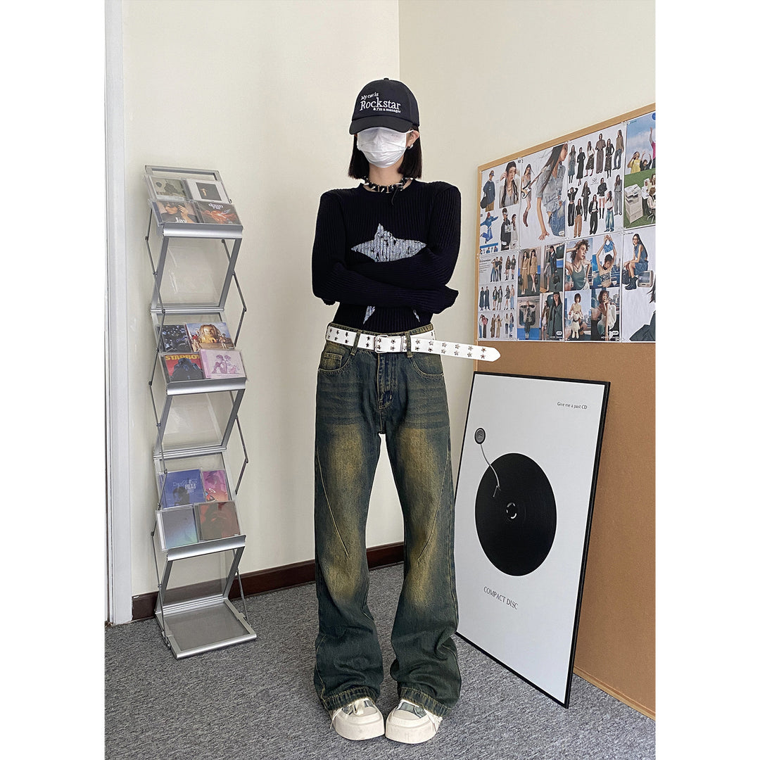 High-grade slightly flared jeans