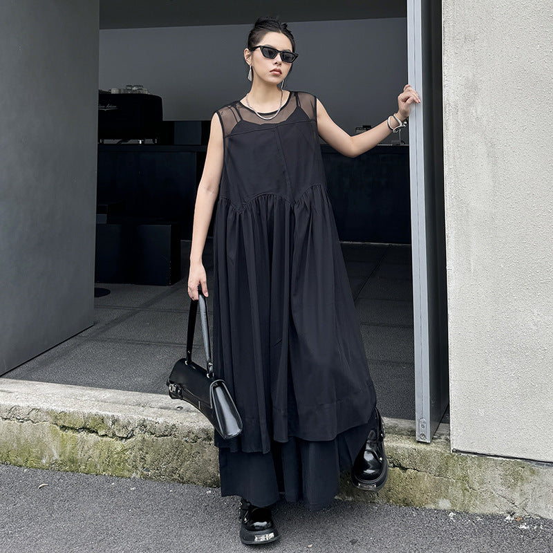 See-through sleeveless dress