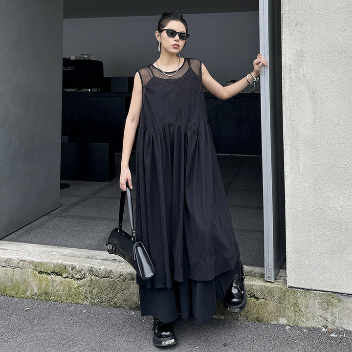 See-through sleeveless dress