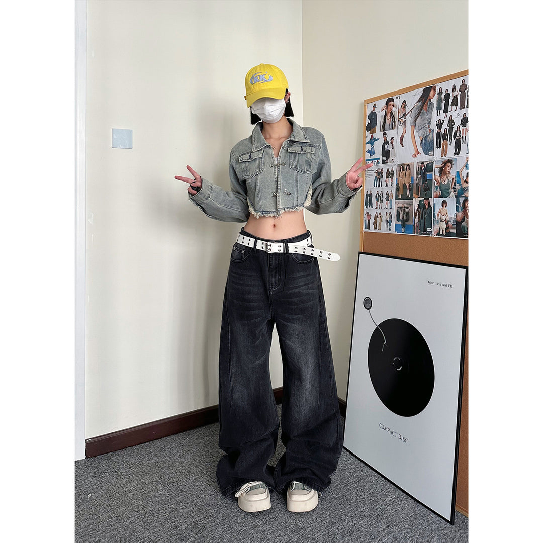 Straight wide-leg jeans