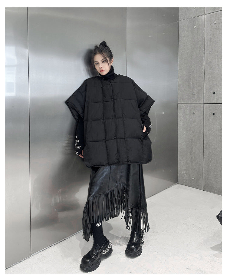 Quilted oversized vest jacket