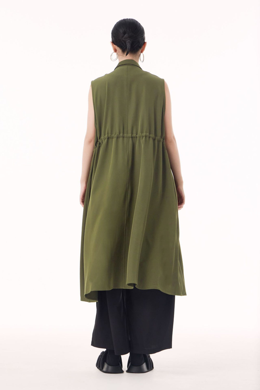 Large pocket sleeveless vest dress