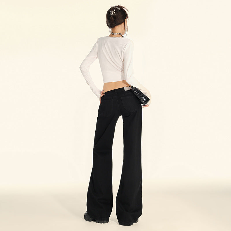 Black low waist slim jeans