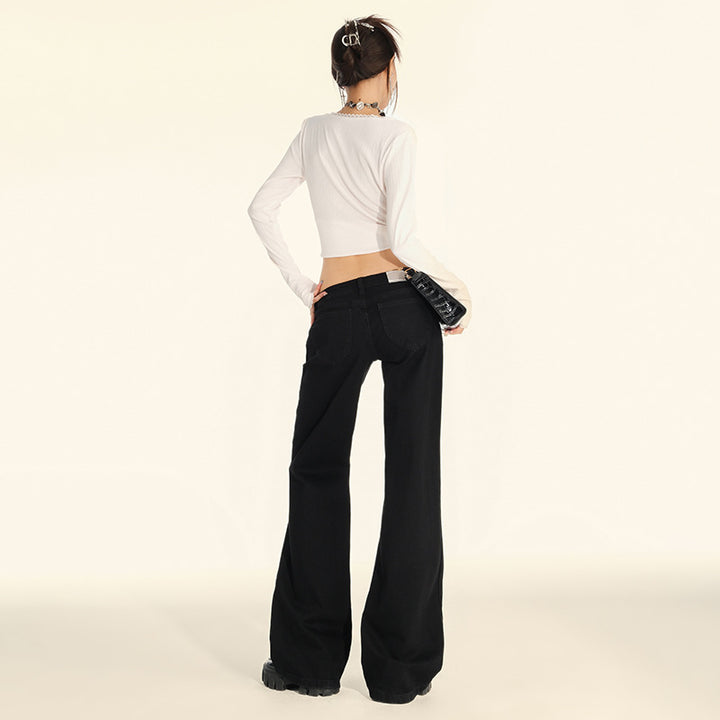 Black low waist slim jeans