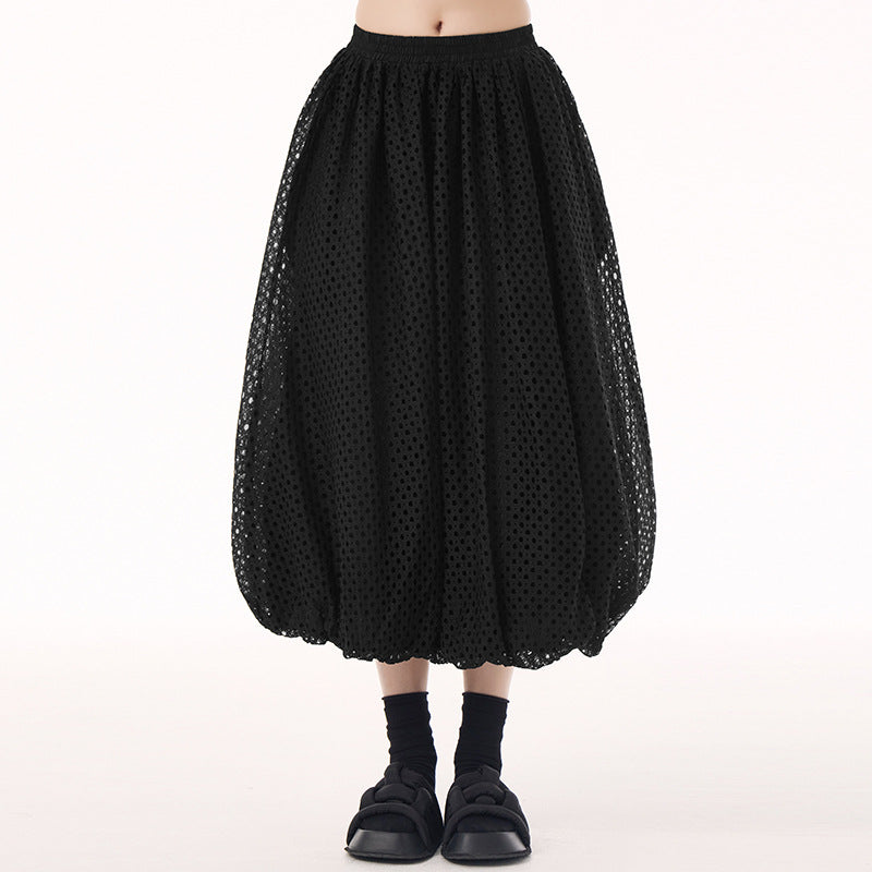 Mesh balloon skirt