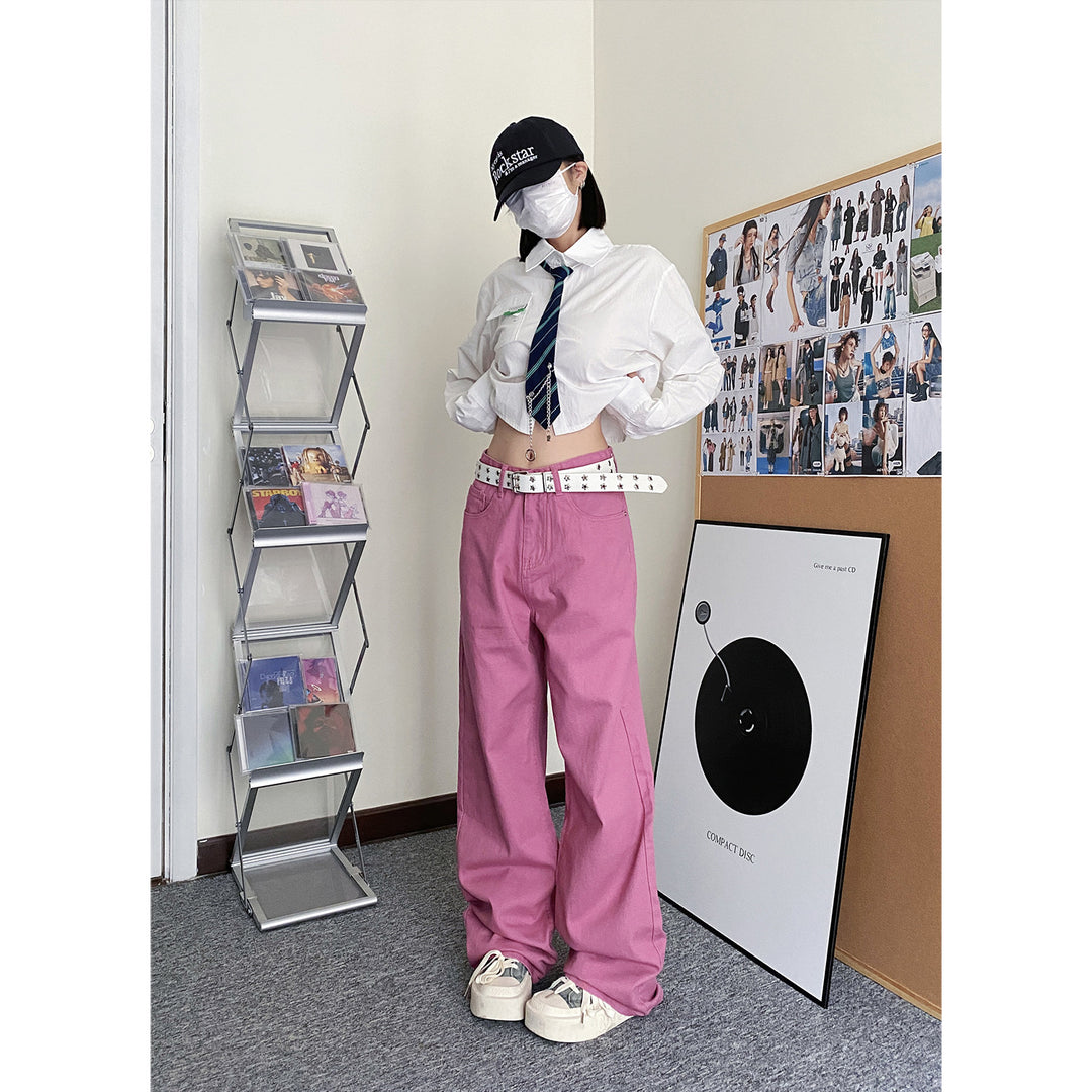 Taro purple straight mid-rise jeans