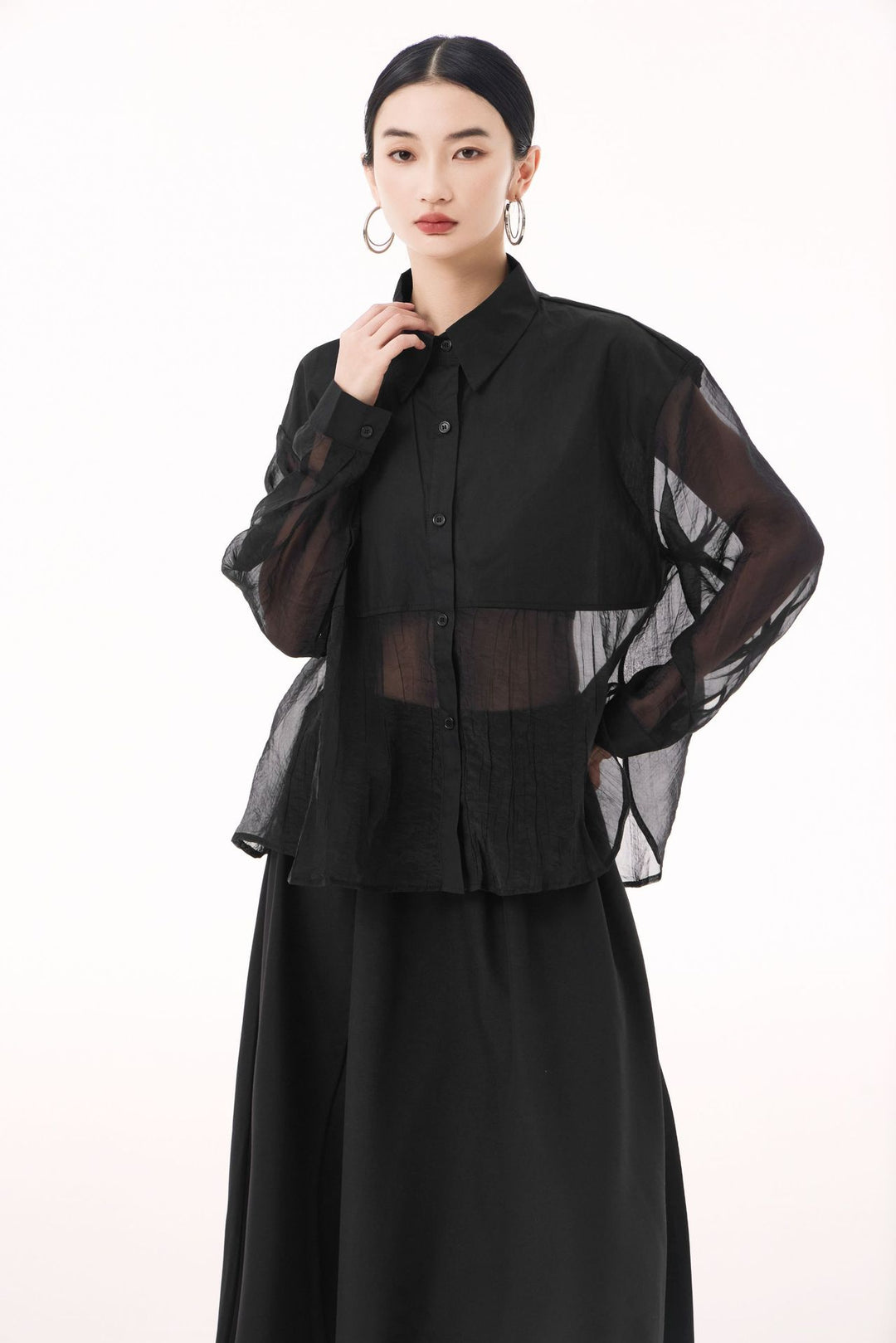 Sheer loose shirt