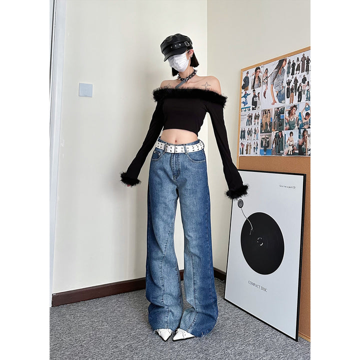 Leg length straight jeans