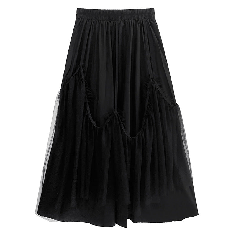 Suspender tulle flare skirt