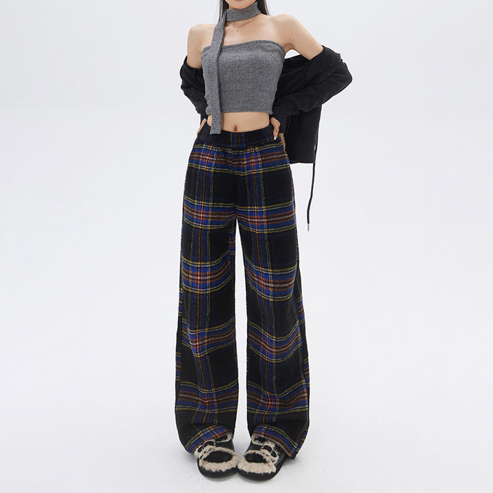 High waist straight wide leg casual pants