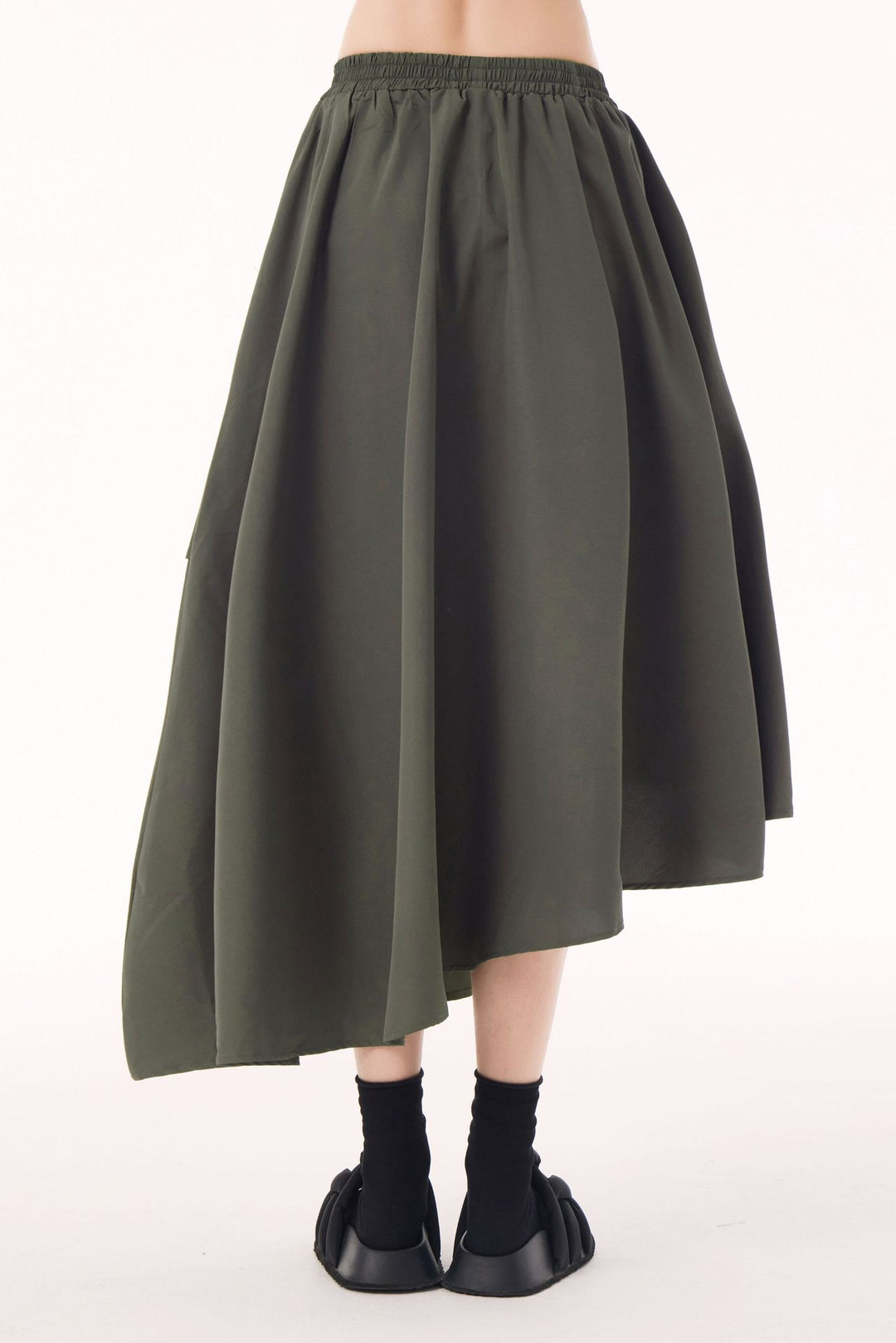 Asymmetrical layer midi skirt