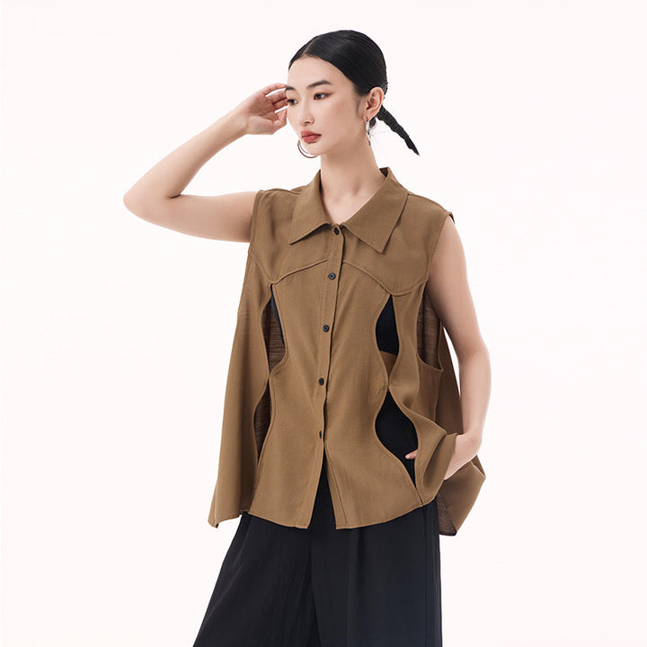 Sleeveless unique vest shirt