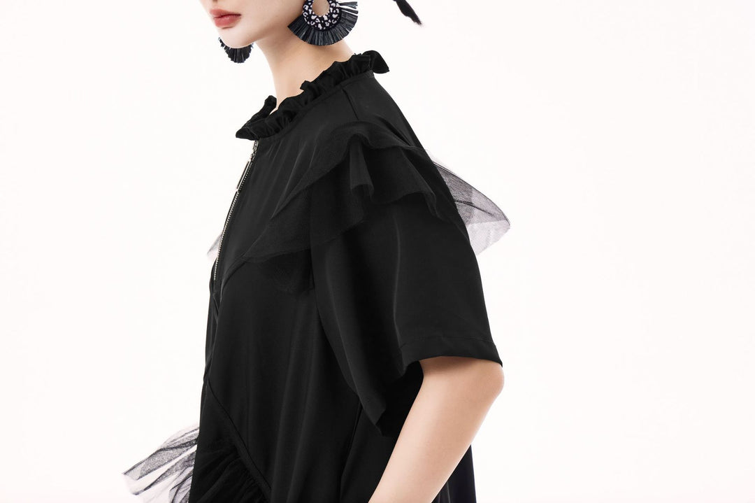 Big silhouette tulle decoration dress