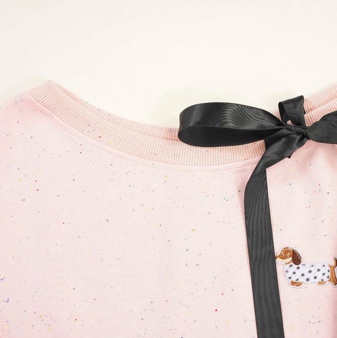 Dog Embroidered Sweet Pullover