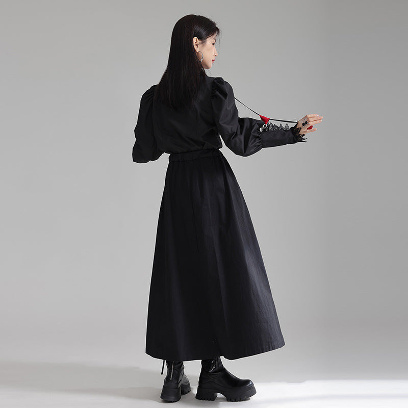 Retro lace flower collar shirt