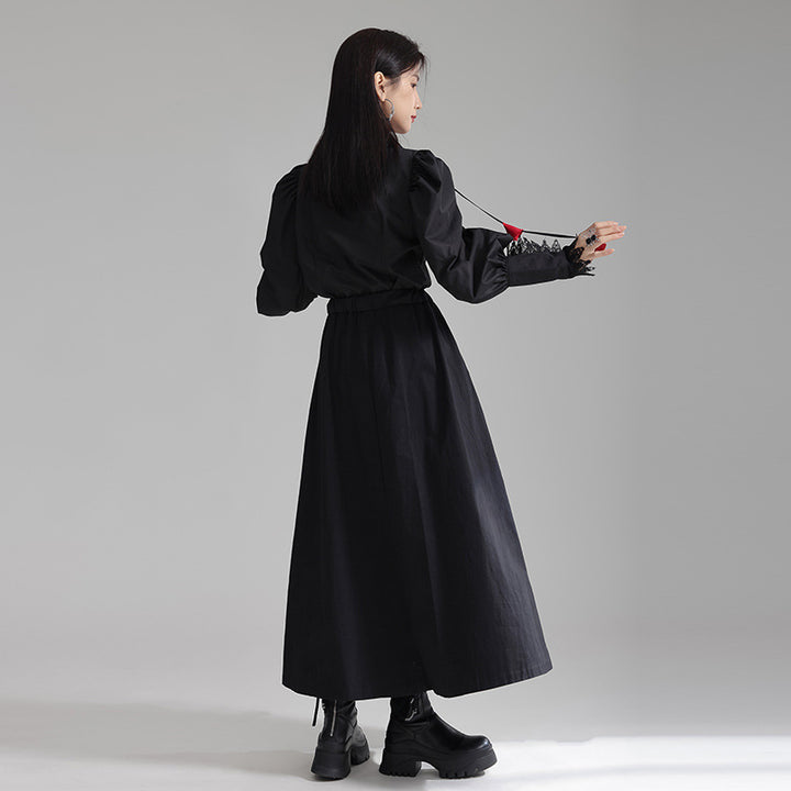 Retro lace flower collar shirt