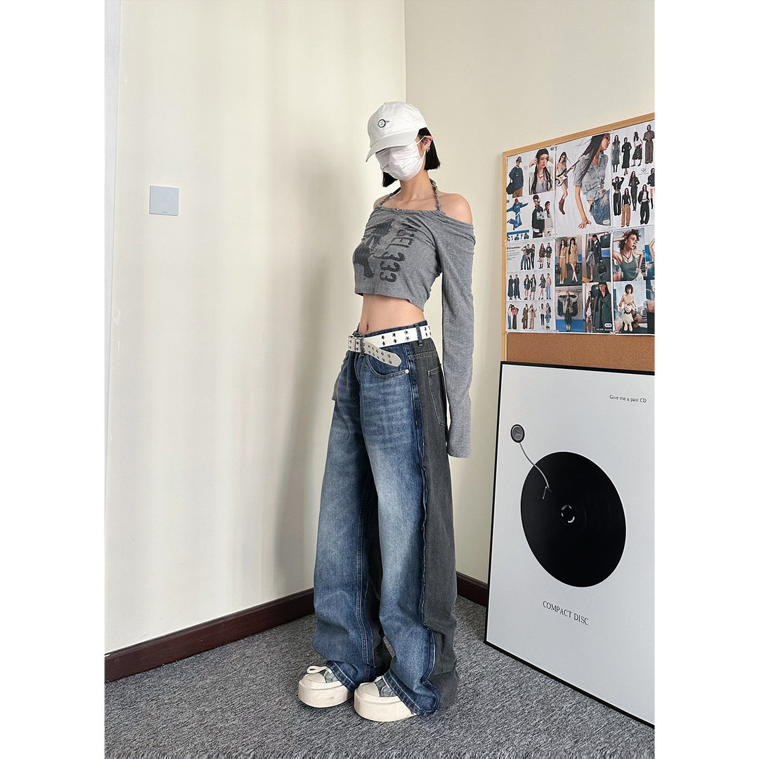 Street loose straight pants