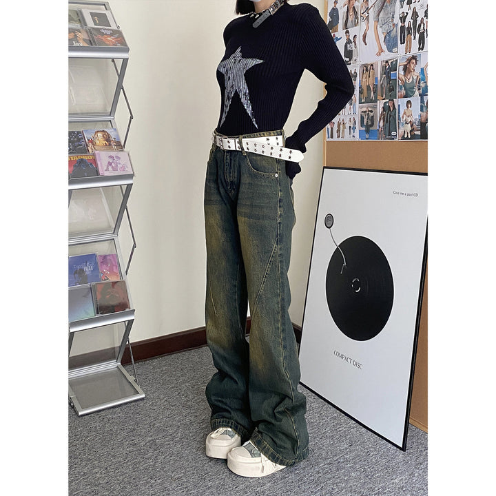 High-grade slightly flared jeans