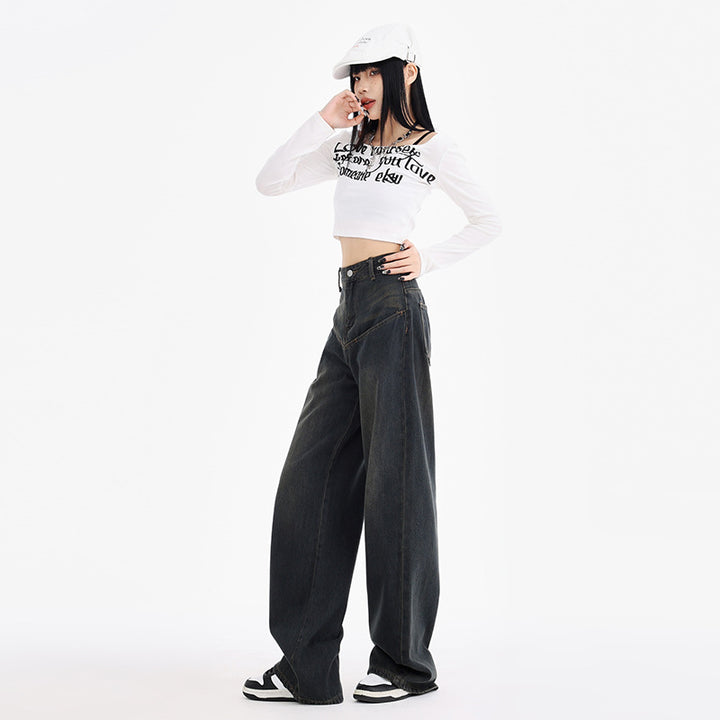 Loose and slim fit wide-leg pants