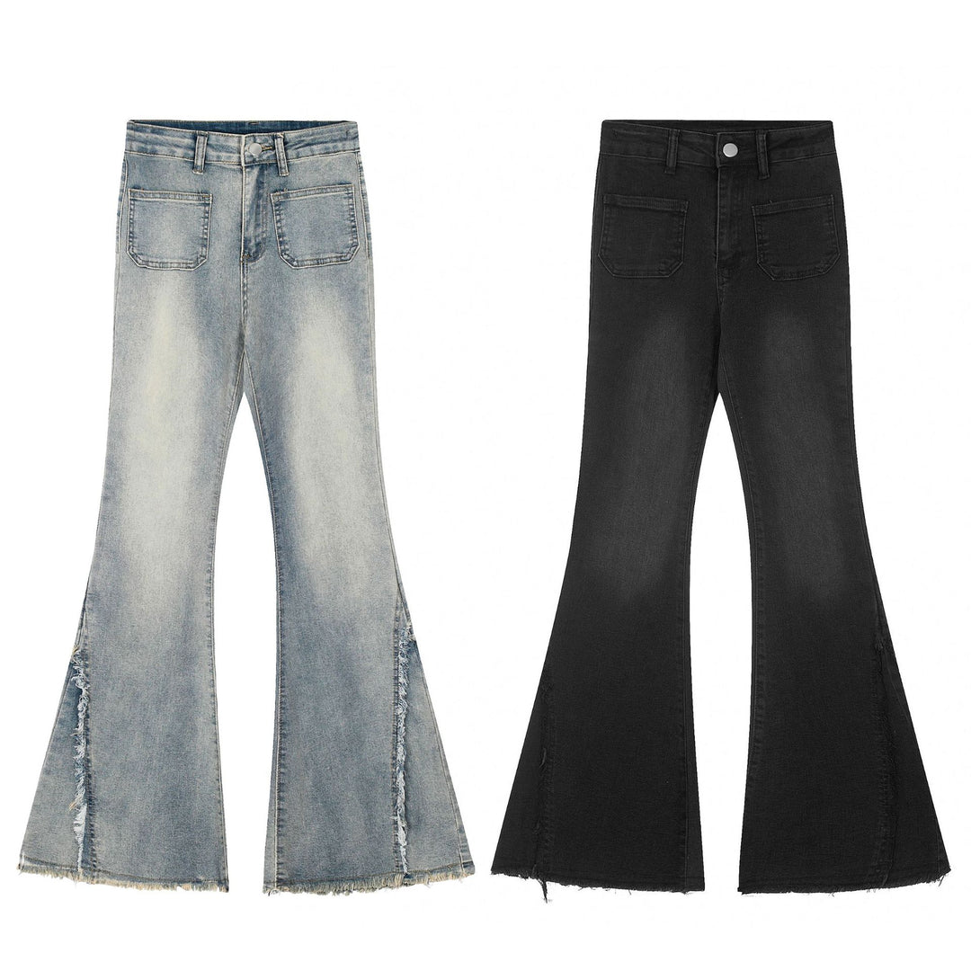 Back Pocket Lace Up Denim Jeans