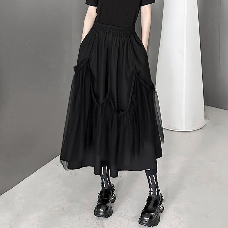 Suspender tulle flare skirt