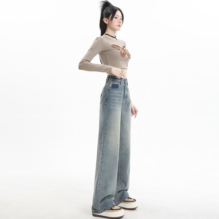 Straight wide-leg jeans