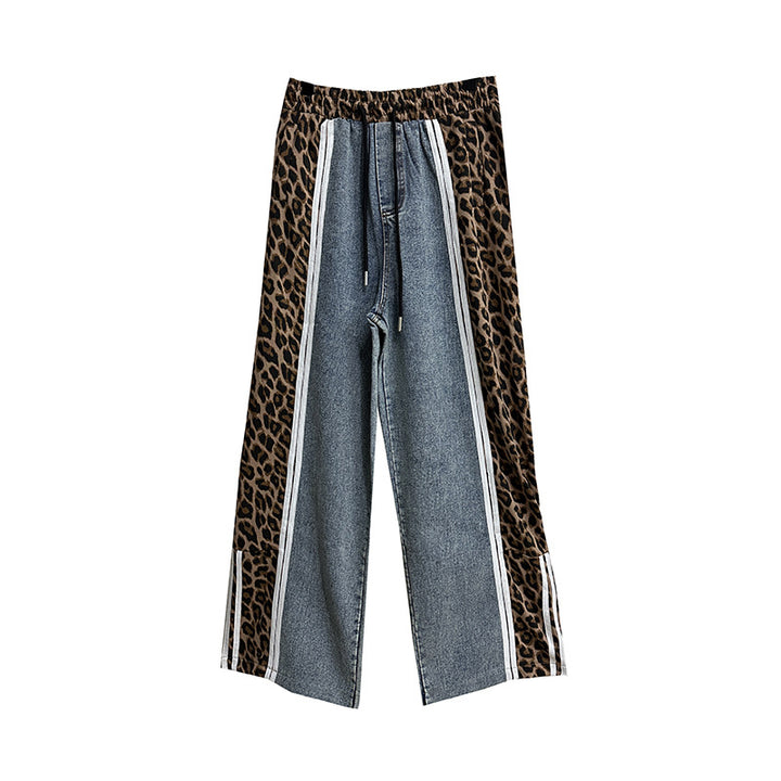 Leopard loose niche design casual pants