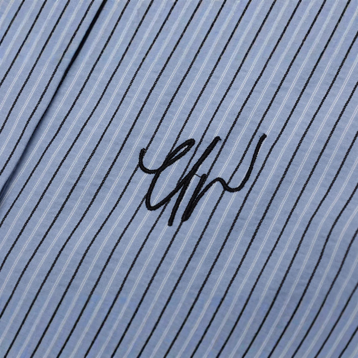 Embroidered Stripe Long Sleeve Shirt