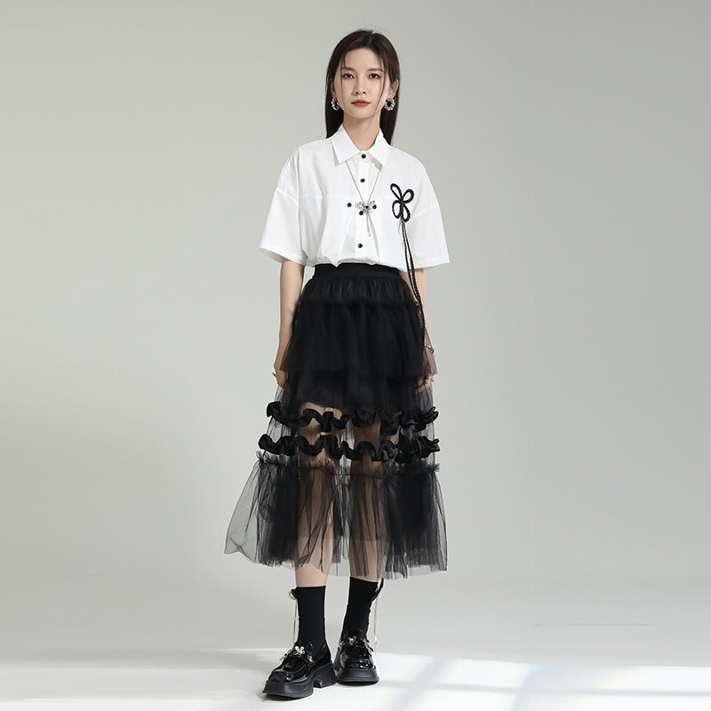 Tulle layered frill skirt