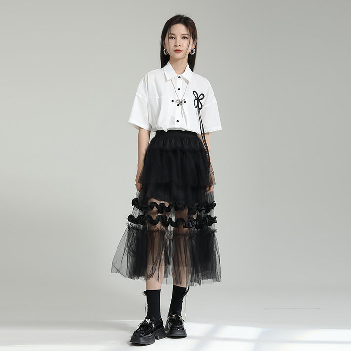 Tulle layered frill skirt