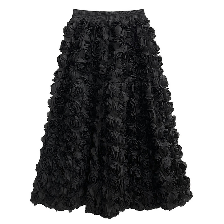 Flower volume A-line skirt