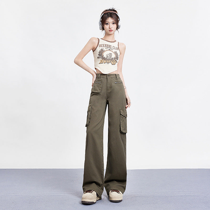 Design loose wide-leg mopping pants