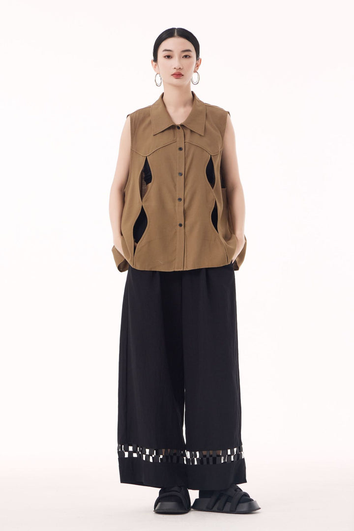 Sleeveless unique vest shirt