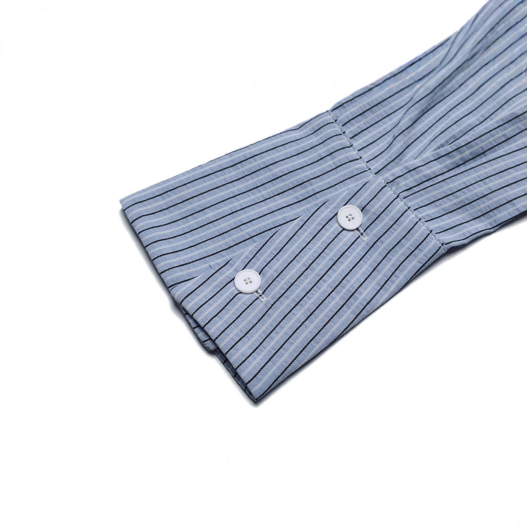 Embroidered Stripe Long Sleeve Shirt